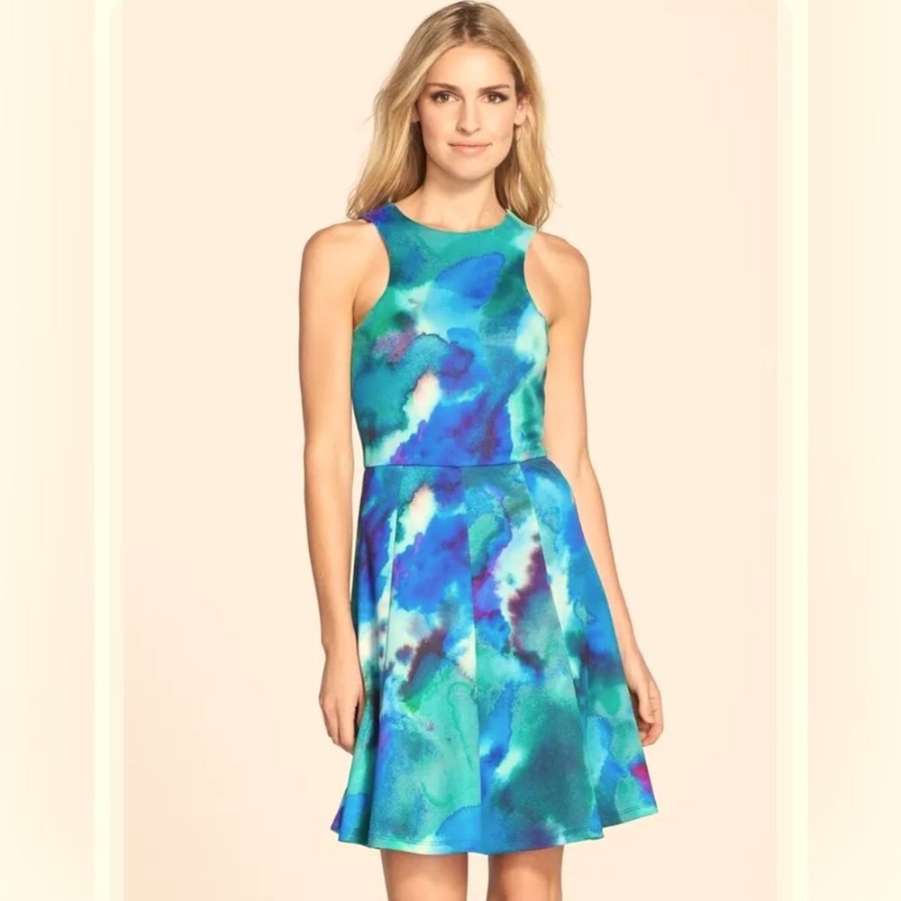 CeCe by Cynthia Steffe 'Maggie' Print Scuba Fit & Flare Dress Size Small